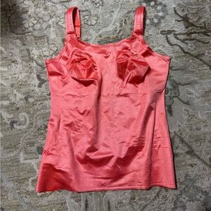 Ruby Ribbon Satin Camisole shapewear Top Pink 38